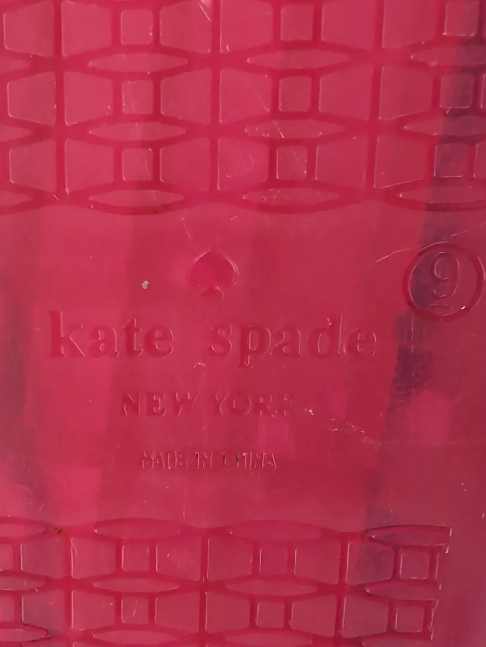 kate spade red logo-embossed accessory Sandals Size 9